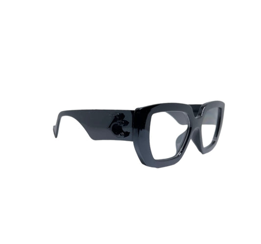 Clear Lense Eyeglasses (Double Black)