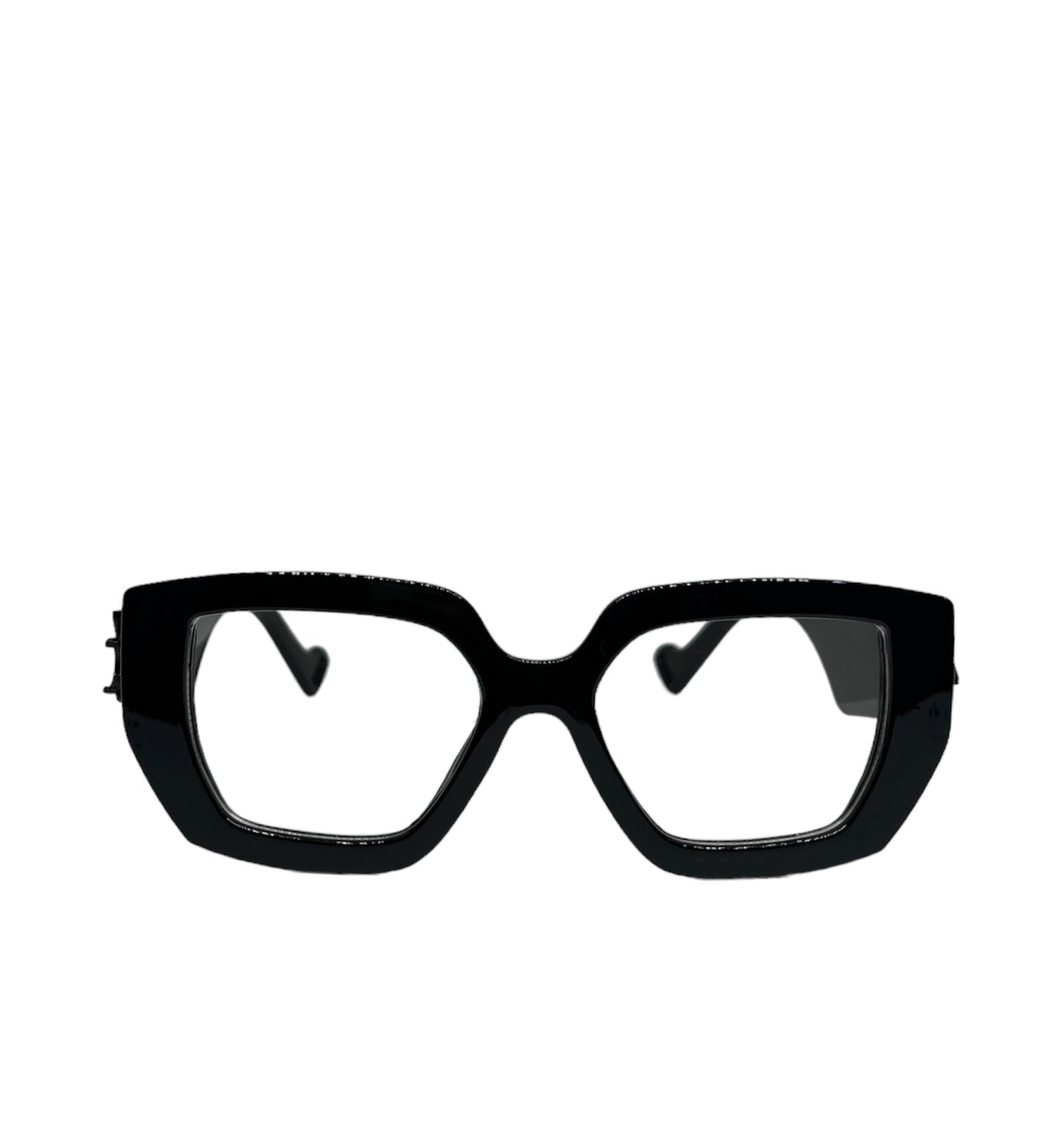 Clear Lense Eyeglasses (Double Black)